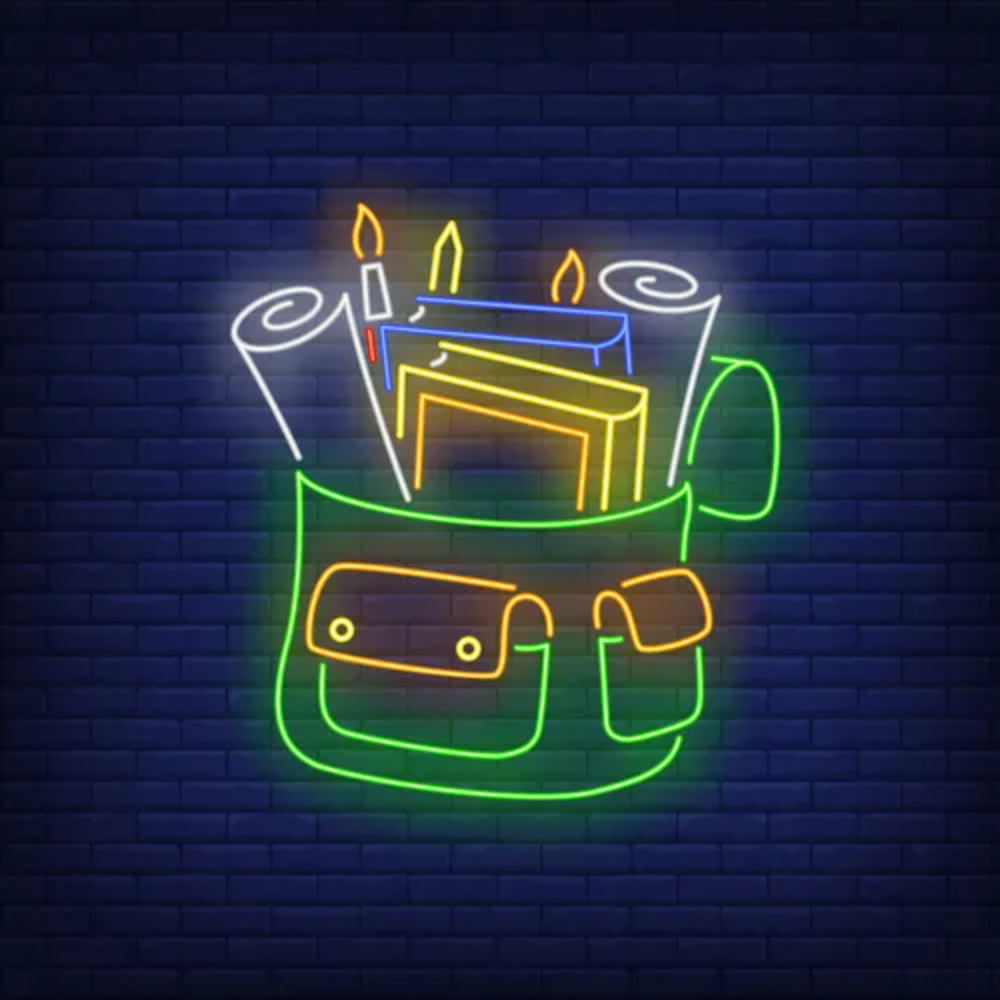 Backpack With Stationery Led Neon Sign | Shineneon