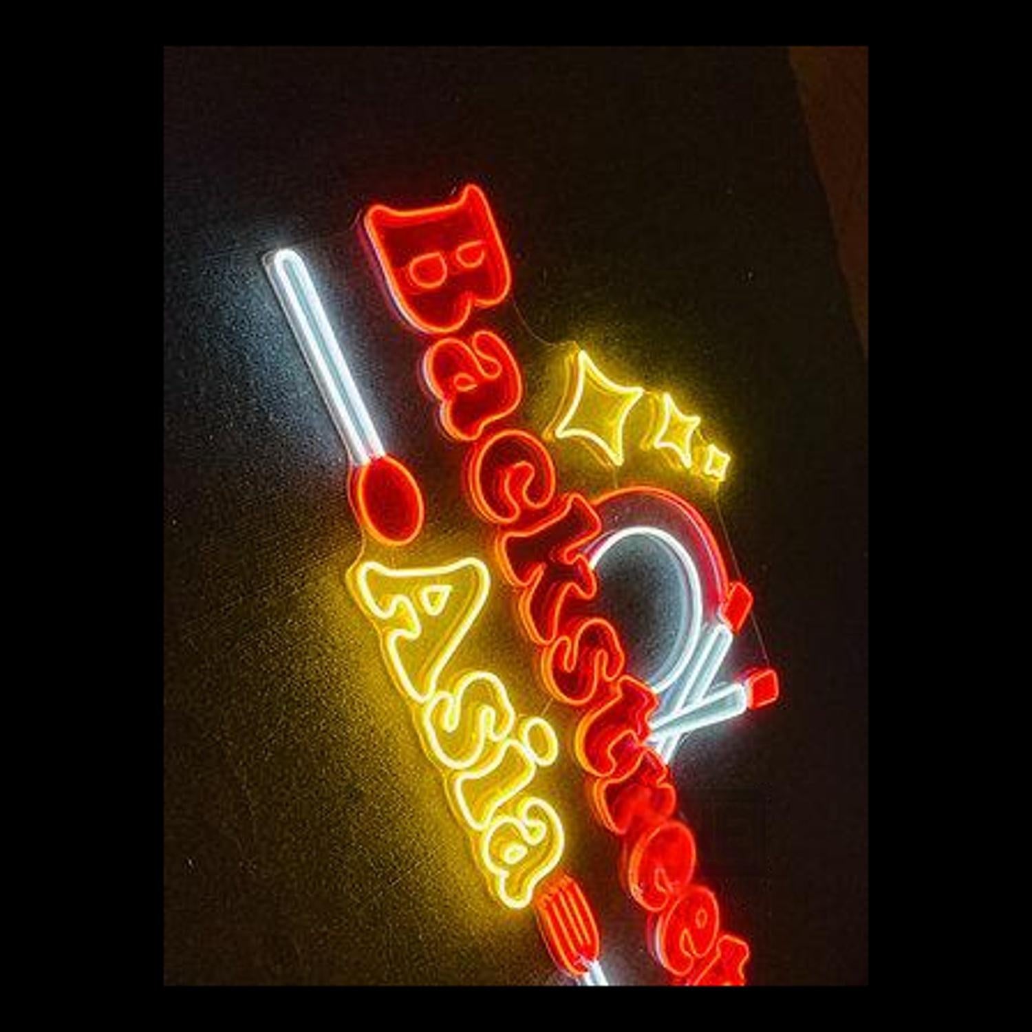 Backstreet Asia Retro Red-Yellow Led Neon Sign With Star And Chopsticks For Decor | Shineneon