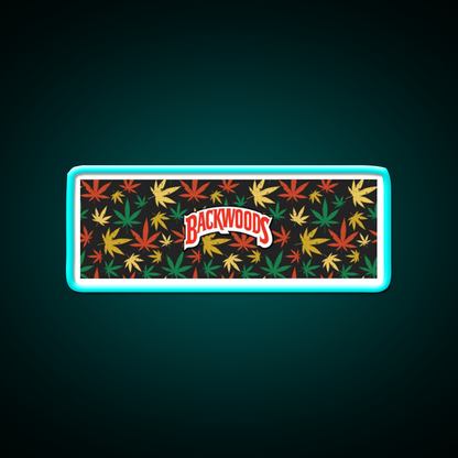 Backwoods Hemp Inspired Green Leaf Led Neon Sign Rgb Color - Size and dimension reference