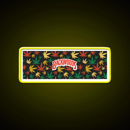 Backwoods Hemp Inspired Green Leaf Led Neon Sign Rgb Color - Custom LED neon sign front view