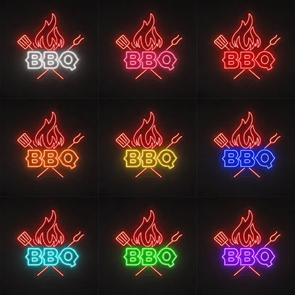 Backyard BBQ Neon Sign LED Neon Sign color grid