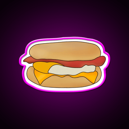 Bacon And Egg Breakfast Muffin Snack Food Led Neon Sign Rgb Color - Shineneon