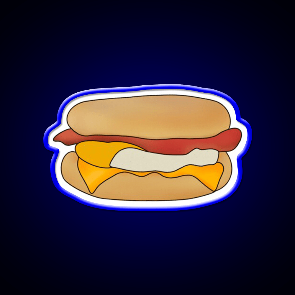 Bacon And Egg Breakfast Muffin Snack Food Led Neon Sign Rgb Color - Shineneon