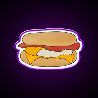 Bacon And Egg Breakfast Muffin Snack Food Led Neon Sign Rgb Color - Shineneon