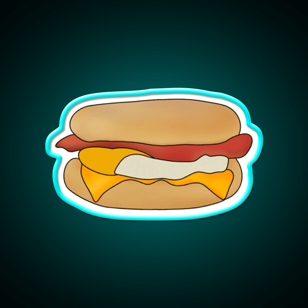 Bacon And Egg Breakfast Muffin Snack Food Led Neon Sign Rgb Color - Shineneon