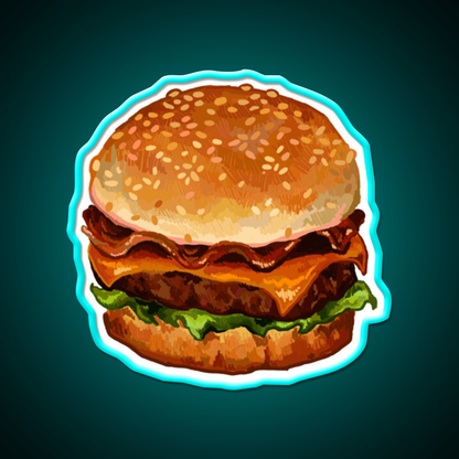 Bacon Cheeseburger Fast Food Led Neon Sign For Burger Place Rgb Color