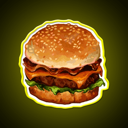 Bacon Cheeseburger Fast Food Led Neon Sign For Burger Place Rgb Color - Shineneon