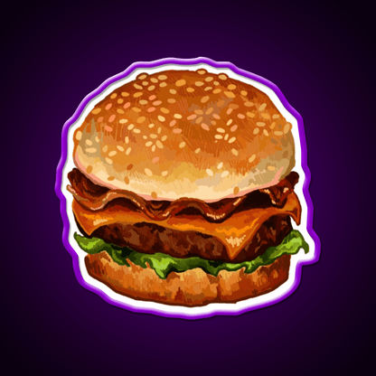 Bacon Cheeseburger Fast Food Led Neon Sign For Burger Place Rgb Color - Shineneon
