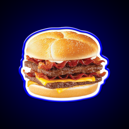 Baconator Fast Food Led Neon Sign For Burger Place Rgb Color