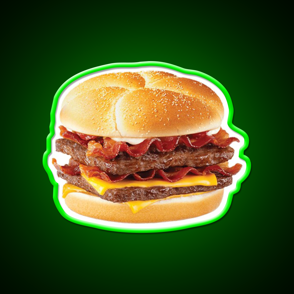 Baconator Fast Food Led Neon Sign For Burger Place Rgb Color