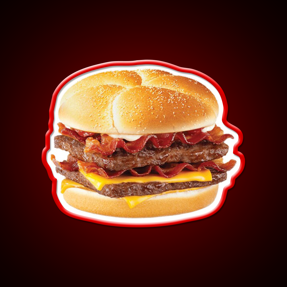 Baconator Fast Food Led Neon Sign For Burger Place Rgb Color