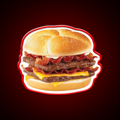 Baconator Fast Food Led Neon Sign For Burger Place Rgb Color