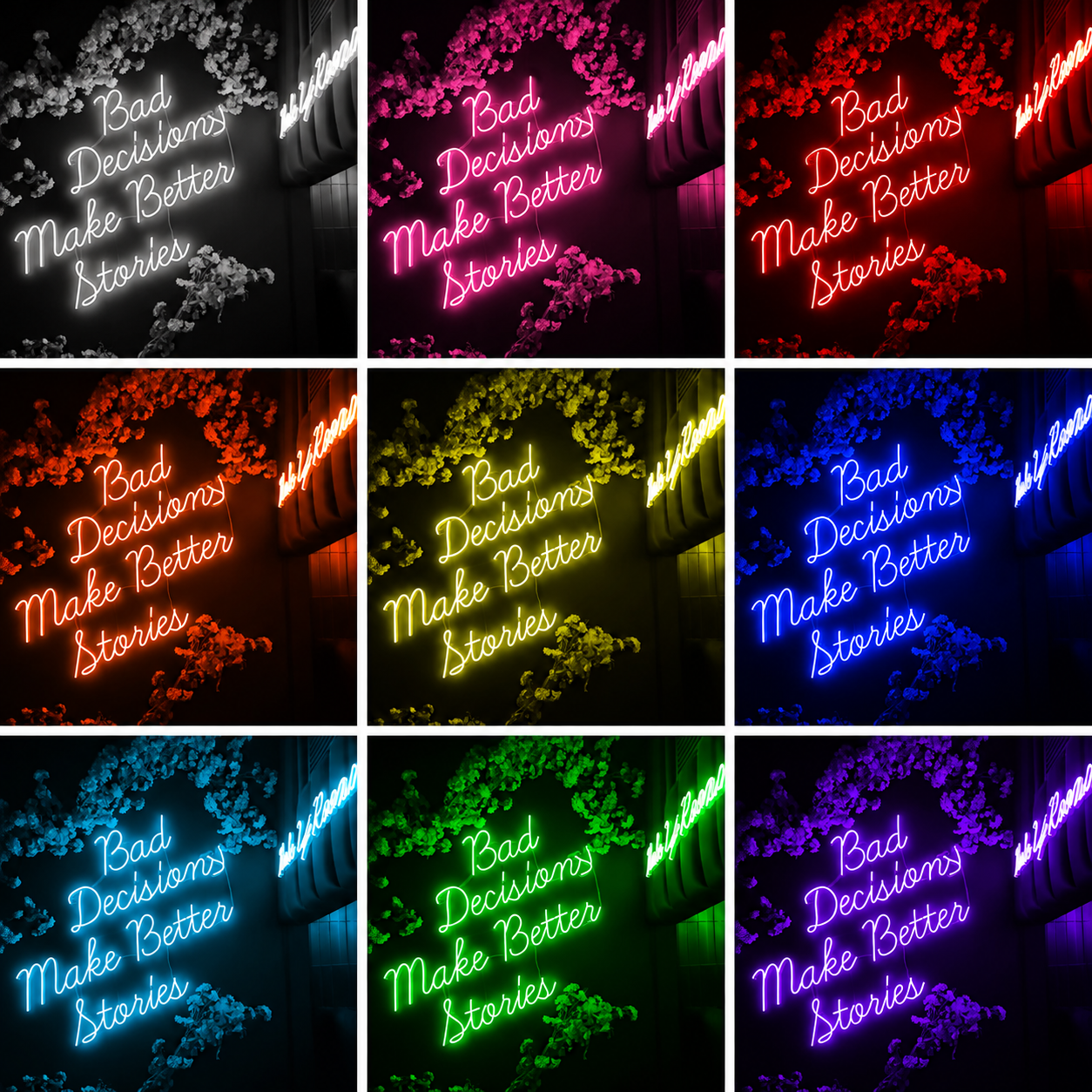 Bad Decision Make Better Stories LED Neon Sign - 04 Size Image