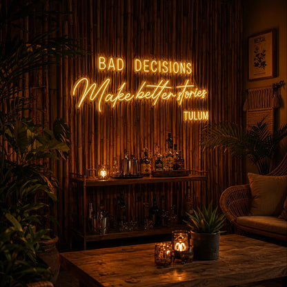 Bad Decisions Make Better Stories LED Neon Sign Bedroom Decor - 02 High-Converting Product Image