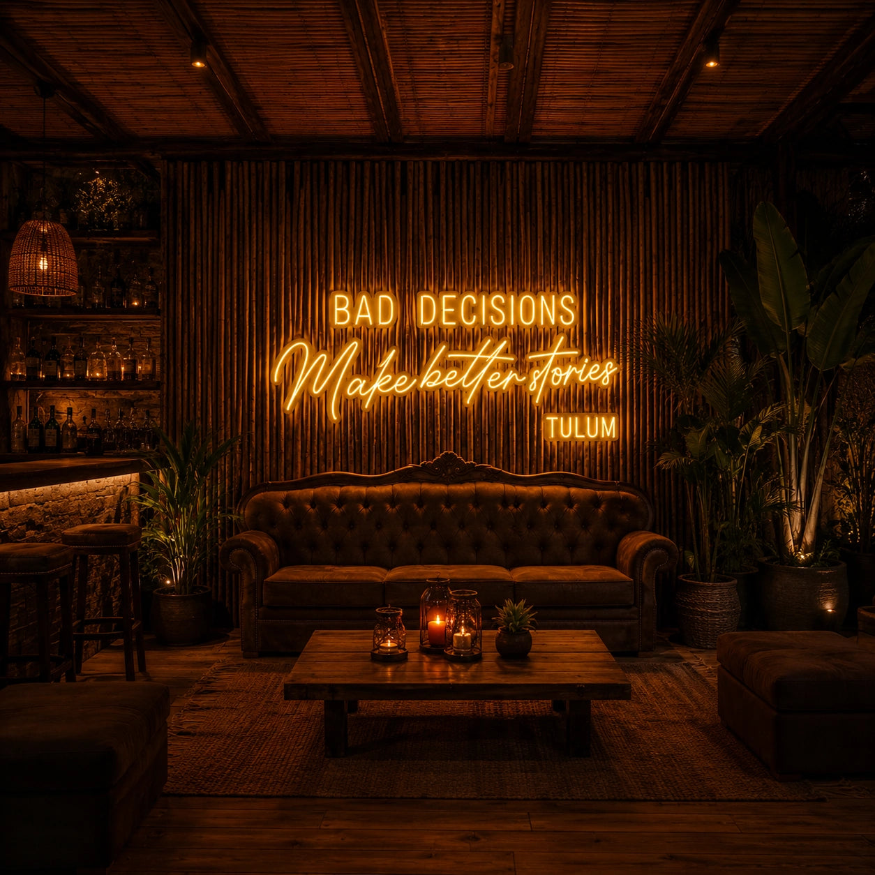 Bad Decisions Make Better Stories LED Neon Sign Bedroom Decor - 04 Size Image