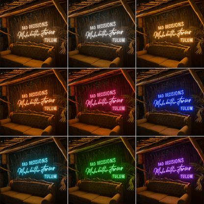 Bad Decisions Make Better Stories LED Neon Sign Home Art - Shineneon