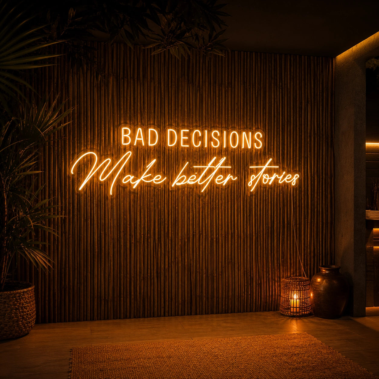 Bad Decisions Make Better Stories LED Neon Sign Home Decor - 04 Size Image