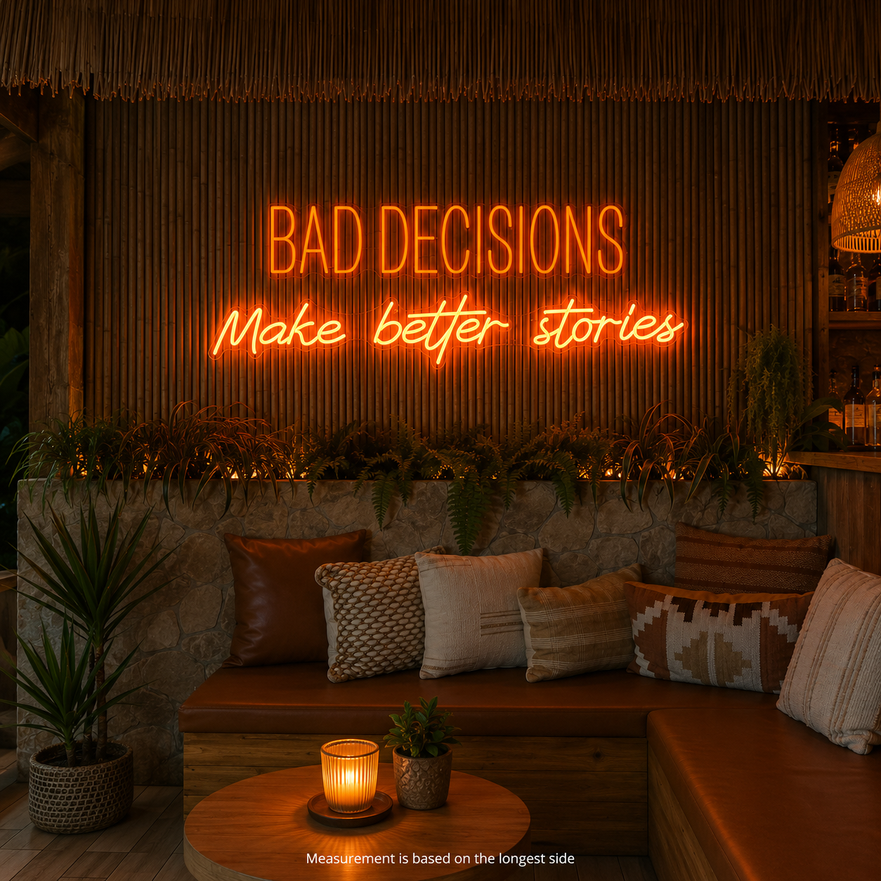 Bad Decisions Make Better Stories LED Neon Sign Home Wall Art Home Art - 04 Size Image
