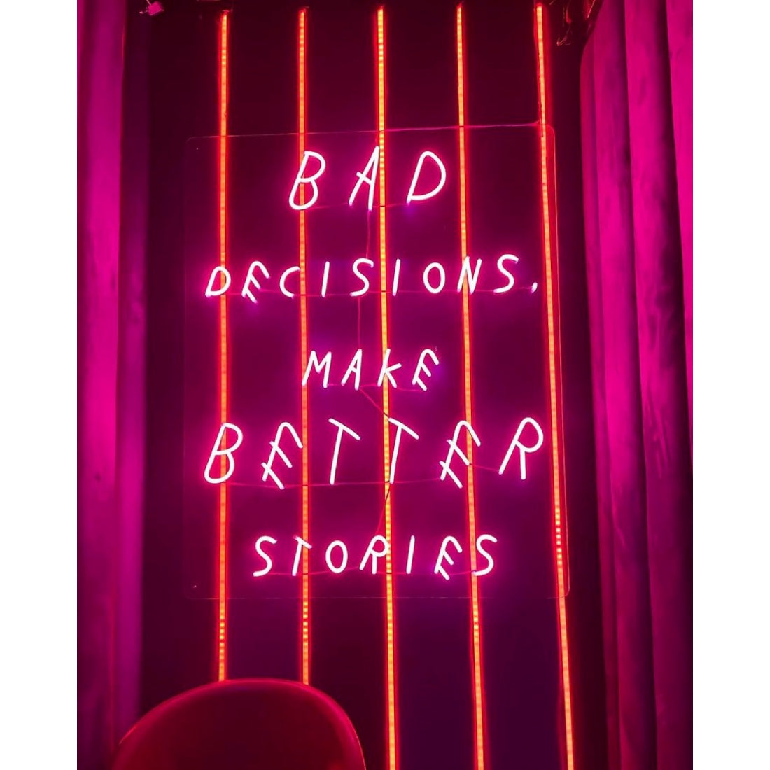 Bad Decisions Make Better Stories Led Sign Business Neon Sign