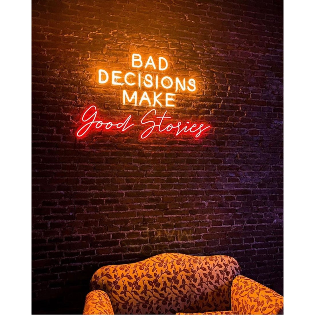 Bad Decisions Make Good Stories Led Sign Business Neon Sign