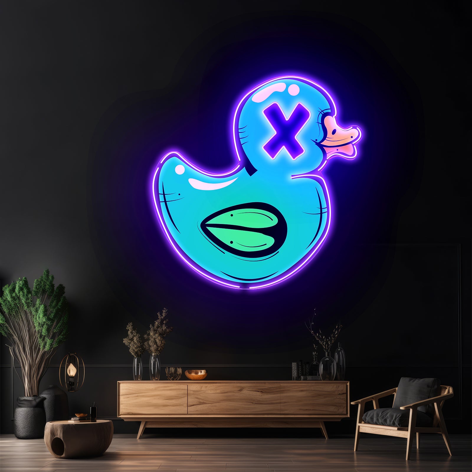 Bad Duck Custom Led Signs Artwork For Sale - Neon sign mounted on wall in room