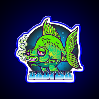 Bad Fish Hemp Inspired Green Leaf Led Neon Sign Rgb Color - LED neon sign view 5