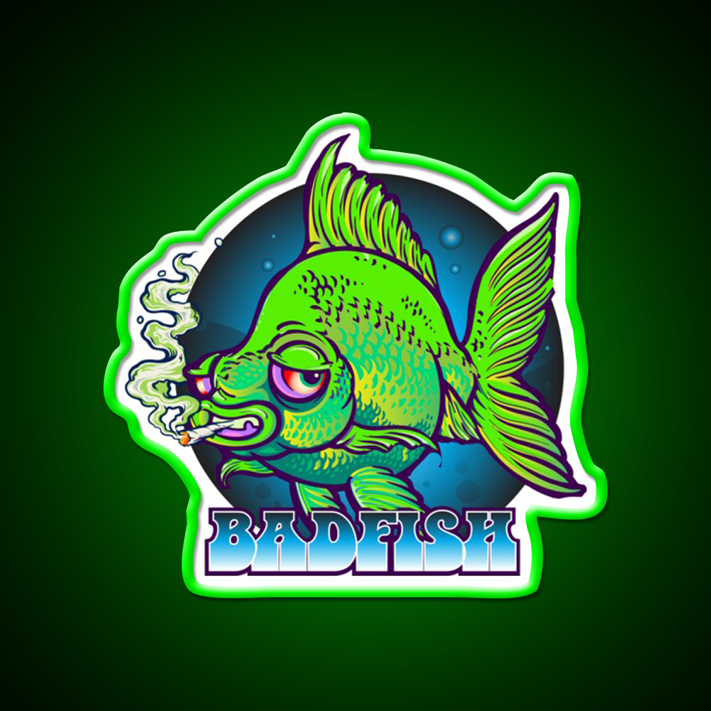 Bad Fish Hemp Inspired Green Leaf Led Neon Sign Rgb Color - LED neon sign view 8