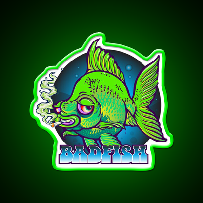 Bad Fish Hemp Inspired Green Leaf Led Neon Sign Rgb Color - LED neon sign view 8