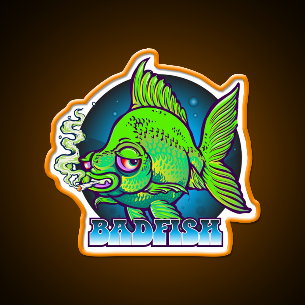 Bad Fish Hemp Inspired Green Leaf Led Neon Sign Rgb Color - LED neon sign view 6