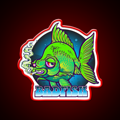 Bad Fish Hemp Inspired Green Leaf Led Neon Sign Rgb Color