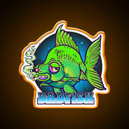Bad Fish Hemp Inspired Green Leaf Led Neon Sign Rgb Color - Shineneon