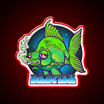 Bad Fish Hemp Inspired Green Leaf Led Neon Sign Rgb Color - Shineneon