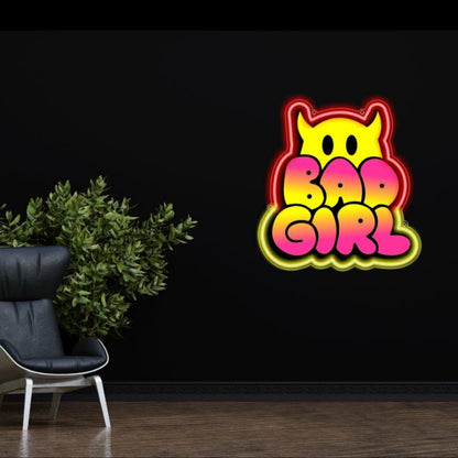 Bad Girl Uv Printed Neon Artwork Embrace Your Rebel Spirit | Shineneon