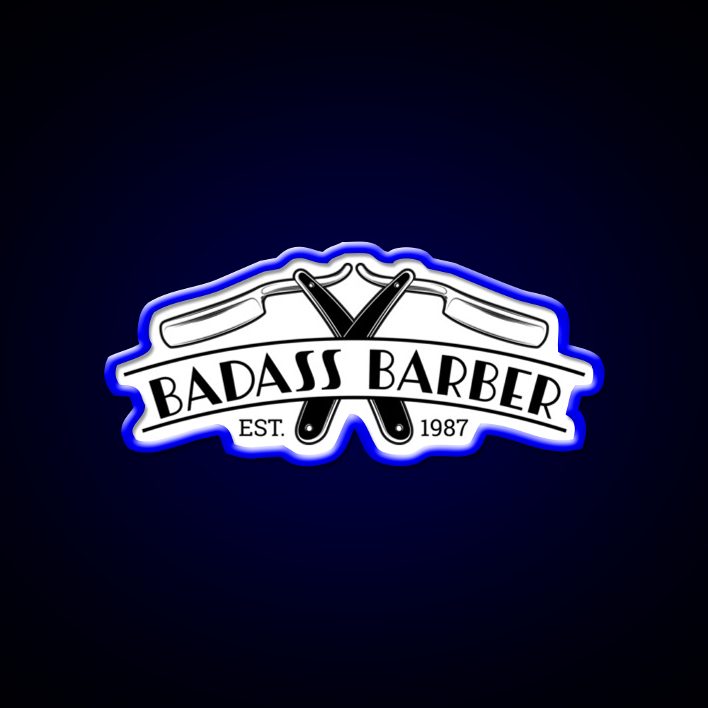 Badass Barber Shop Haircut Led Neon Sign