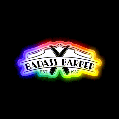 Badass Barber Shop Haircut Led Neon Sign