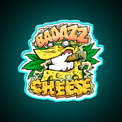 Badazz Cheese Cannabic Hemp Inspired Green Leaf Led Neon Sign Rgb Color - Size and dimension reference