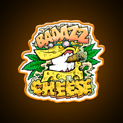 Badazz Cheese Cannabic Hemp Inspired Green Leaf Led Neon Sign Rgb Color - LED neon sign view 6