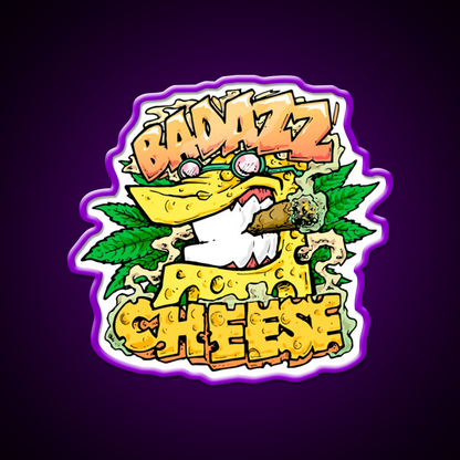 Badazz Cheese Cannabic Hemp Inspired Green Leaf Led Neon Sign Rgb Color - LED neon sign view 9