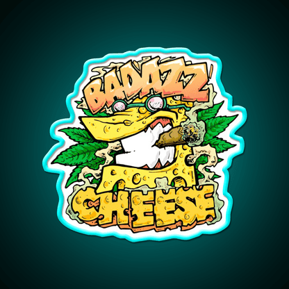 Badazz Cheese Cannabic Hemp Inspired Green Leaf Led Neon Sign Rgb Color - Shineneon