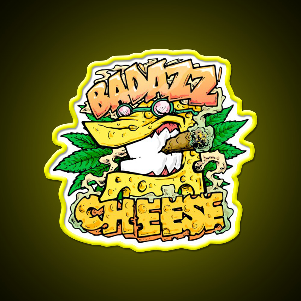 Badazz Cheese Cannabic Hemp Inspired Green Leaf Led Neon Sign Rgb Color - LED neon sign view 7