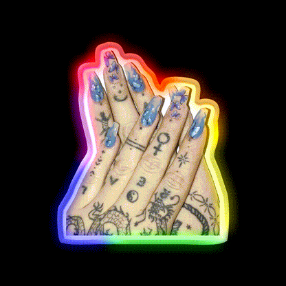 Baddie Nail Salon Led Neon Sign Rgb Color - LED neon sign close-up detail