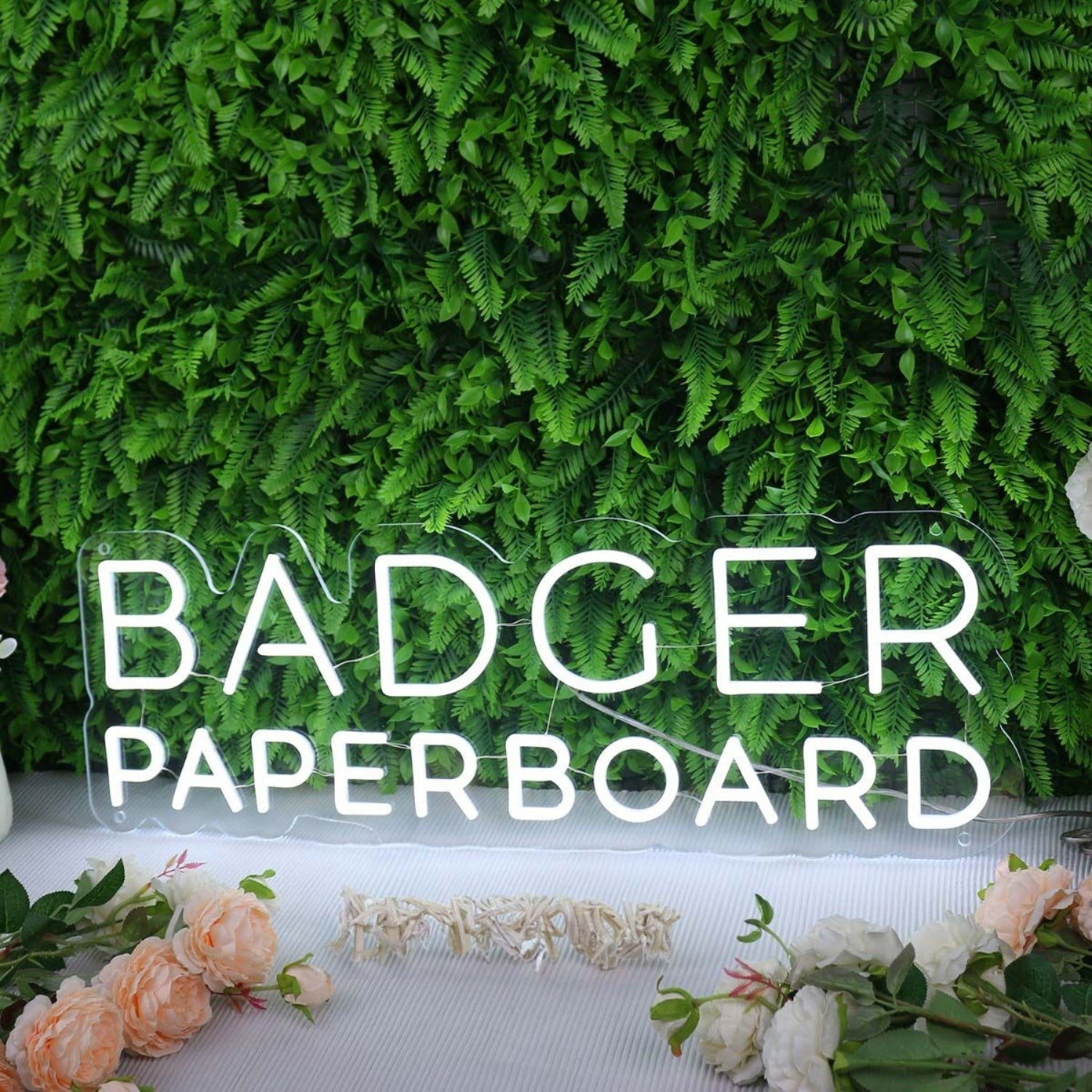 Badger Paperboard White Led Neon Sign - Shineneon