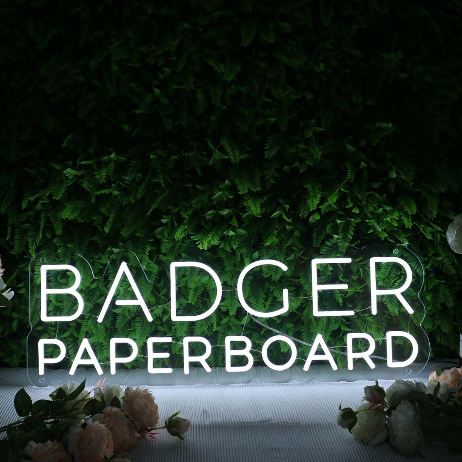 Badger Paperboard White Led Neon Sign - Shineneon