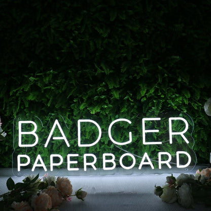 Badger Paperboard White Led Neon Sign - Shineneon