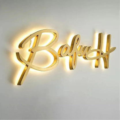 Bafuh 3D Backlit Letters Aluminum Metal Led Sign - Shineneon