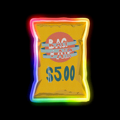 Bag Of Air Snack Food Led Neon Sign Rgb Color - LED neon sign close-up detail