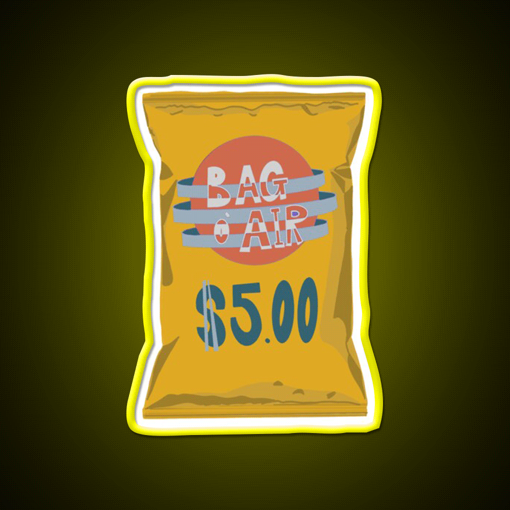 Bag Of Air Snack Food Led Neon Sign Rgb Color - Custom LED neon sign front view