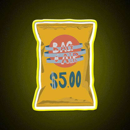 Bag Of Air Snack Food Led Neon Sign Rgb Color - Custom LED neon sign front view
