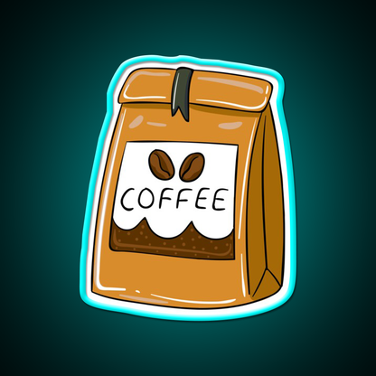 Bag Of Coffee Beans Cafe Led Neon Sign Espresso Bar Art Rgb Color