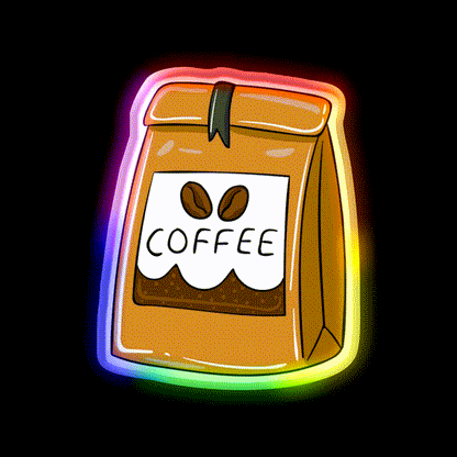 Bag Of Coffee Beans Cafe Led Neon Sign Espresso Bar Art Rgb Color